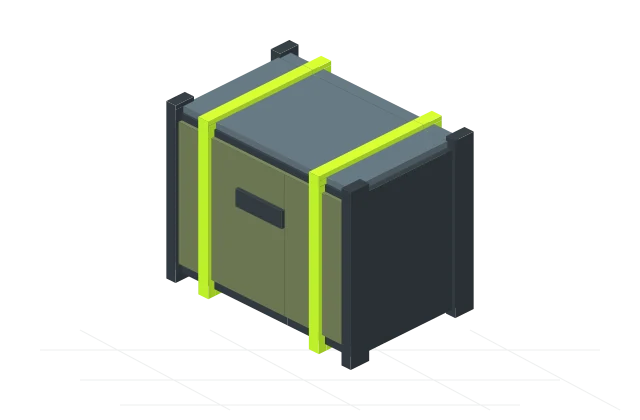 Supply crate: an isometric preview of the downloadable original model