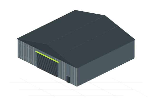 Industrial warehouse: an isometric preview of the downloadable original model